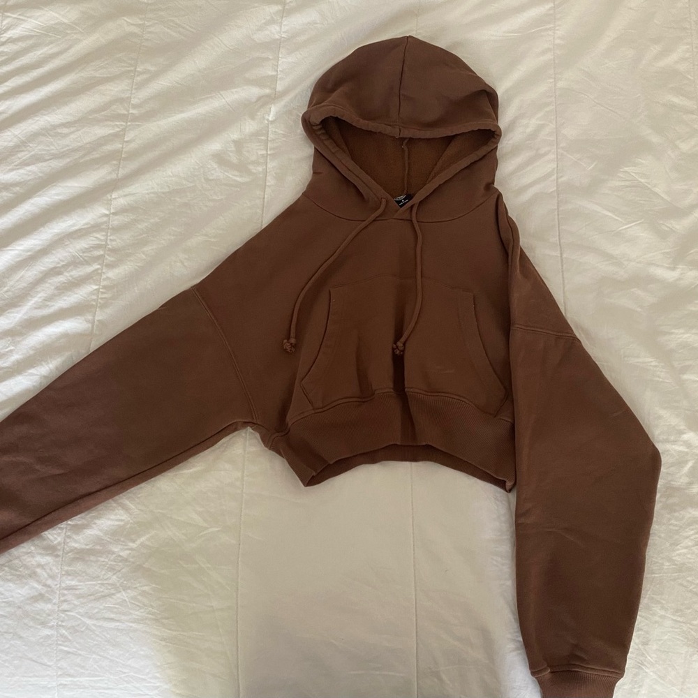 PacSun Chocolate Brown Cropped Hoodie